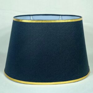 Oval Lampshade – Gold matte Lace (Black) – pair