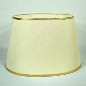 Oval Lampshade – Lite Gold (Gold Matte Lace on borders) – Pair
