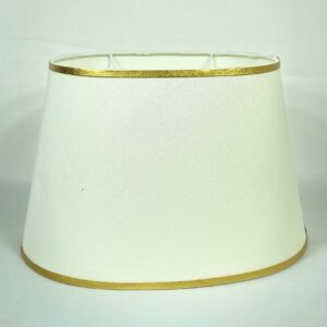 Oval Lampshade - Gold matte Lace (off-white) - pair