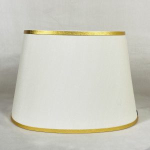 Oval Lampshade – Off-White w/Matte Lace (Pair)