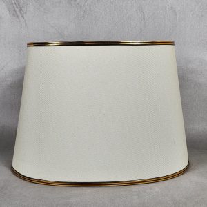 Oval Lampshade – OffWhite w/Bronze Lace (Pair)