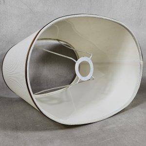 Oval Lampshade – OffWhite w/Bronze Lace (Pair)