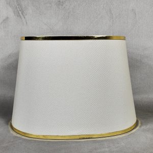 Oval Lampshade – OffWhite w/Glossy Lace (Pair)