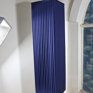 Tall Empire Blue Pleated Pendant Light