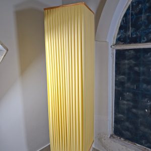 Tall Empire Golden Pleated Pendant Light