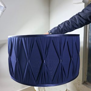 Drum Blue Ribbon Pleated Pendant Light