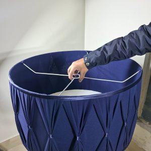 Drum Blue Ribbon Pleated Pendant Light