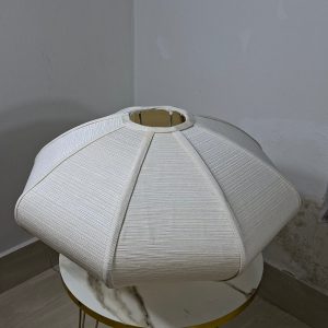 Compressed Oval Ikea Style Striped Pendant Light (Off-white)