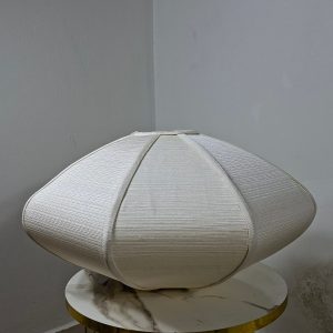 Compressed Oval Ikea Style Striped Pendant Light (Off-white)