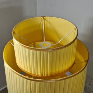 Trio Cylinder Pleated Golden Pendant Light