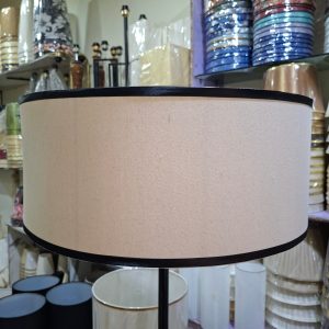 Low Profiled Off-white Drum w/Black Lace (Pendant Light)
