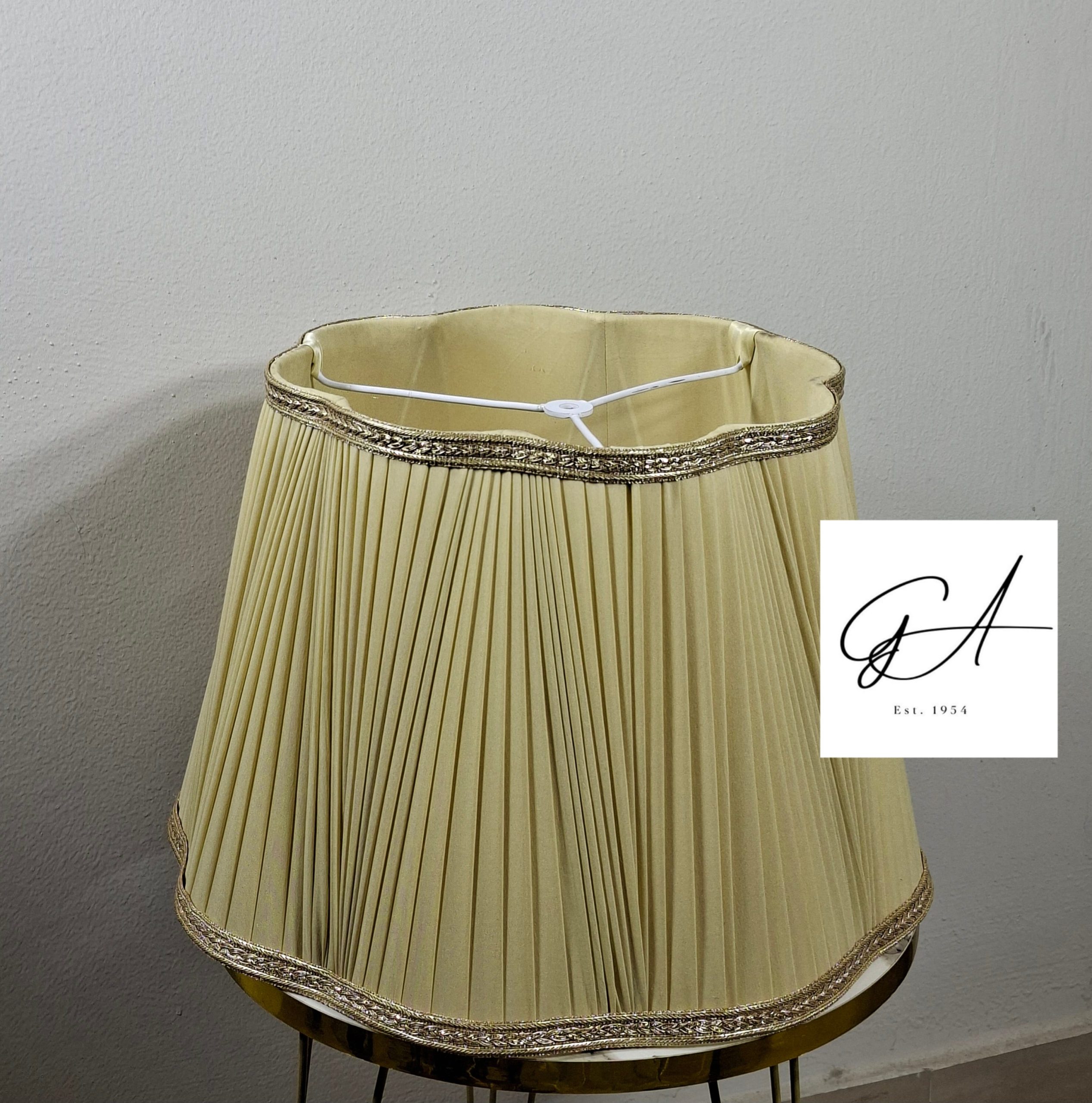 Plum shaped Crossed Pleated Lampshade w/ Spider Fitting