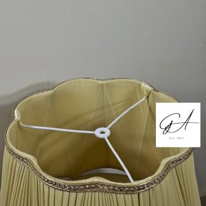 Plum shaped Crossed Pleated Lampshade w/ Spider Fitting