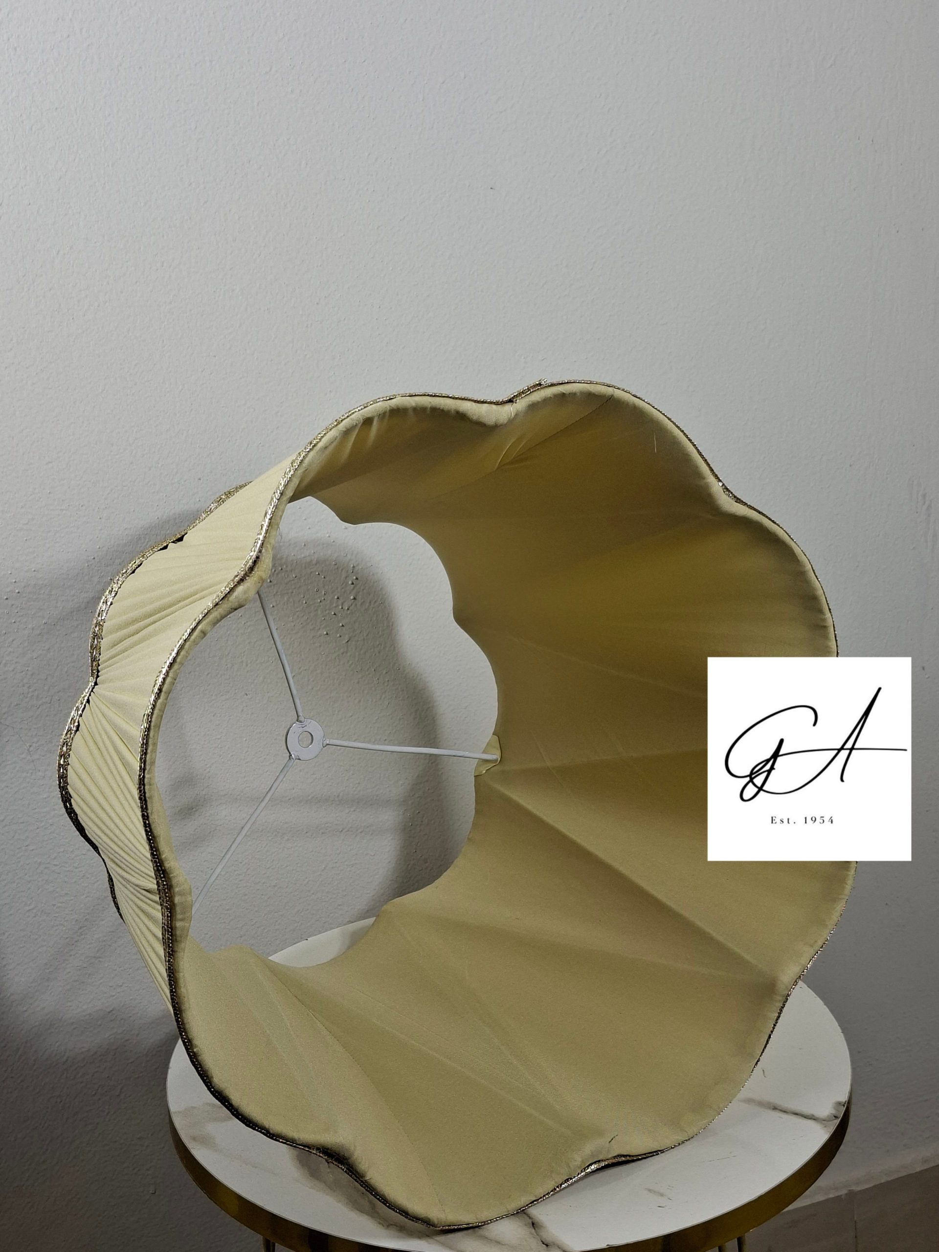 Plum shaped Crossed Pleated Lampshade w/ Spider Fitting - Image 3